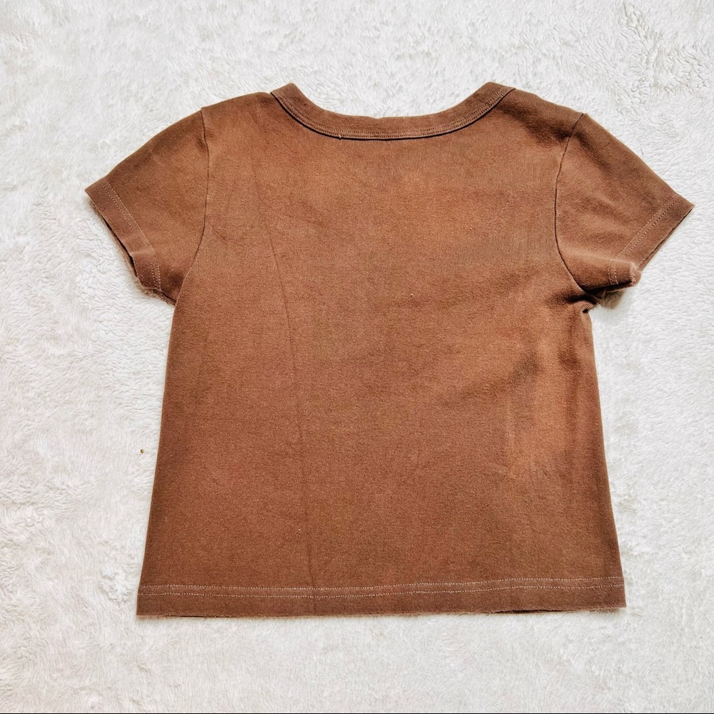 Brandy Melville Brown Cowgirl Ashlyn crop top - Picture 3 of 4